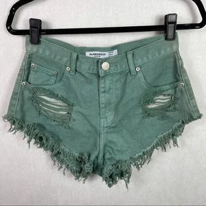 Glamorous Denim Shorts Green Cutoff Jean 6
